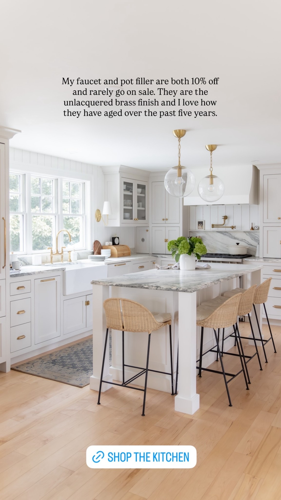 My faucet and pot filler are both 10% off and rarely go on sale. They are the unlacquered brass finish and I love how they have aged over the past five years.