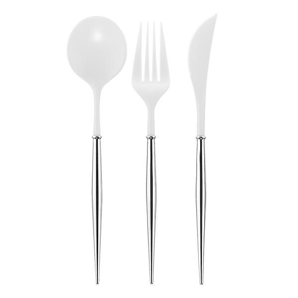 Sophistiplate Cutlery White/Gold Pkg/24 | The Container Store