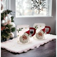 Christmas Mug Coffee Santa Glass Designs Bar Decor Cup Kitchen Gifts Cute Mugs Cups | Etsy (US)