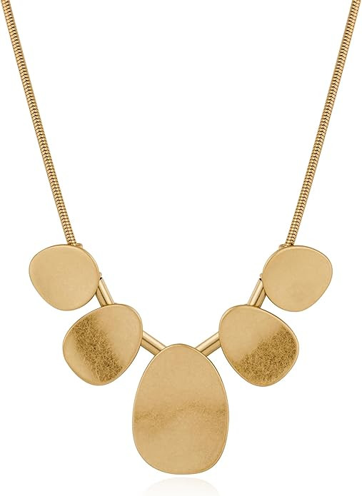 CLASSYZINT Gold Irregular Metal Piece And Coin Pendant Necklace For Women | Amazon (US)