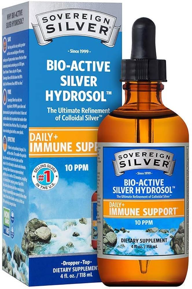 Sovereign Silver Bio-Active Silver Hydrosol for Immune Support - Colloidal Silver Liquid - 10 ppm... | Amazon (US)