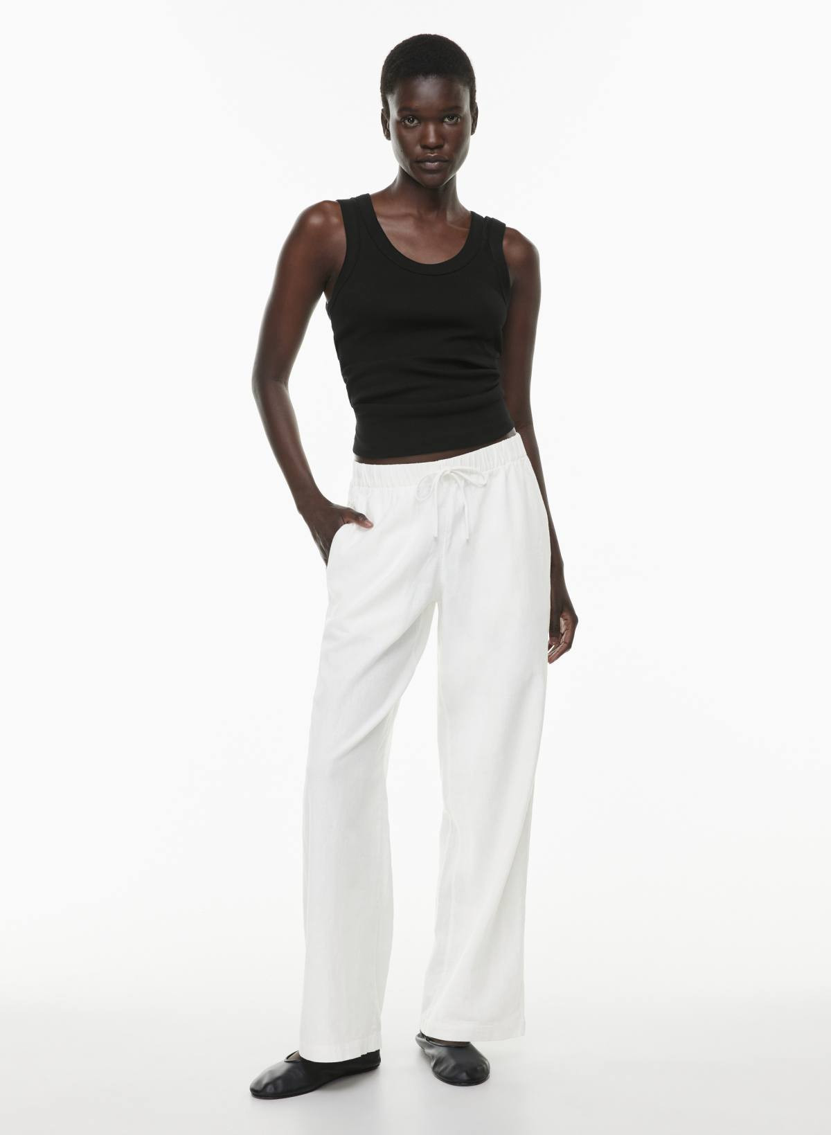 The Group Women's Sontag Linen Pant in White | Large | Aritzia