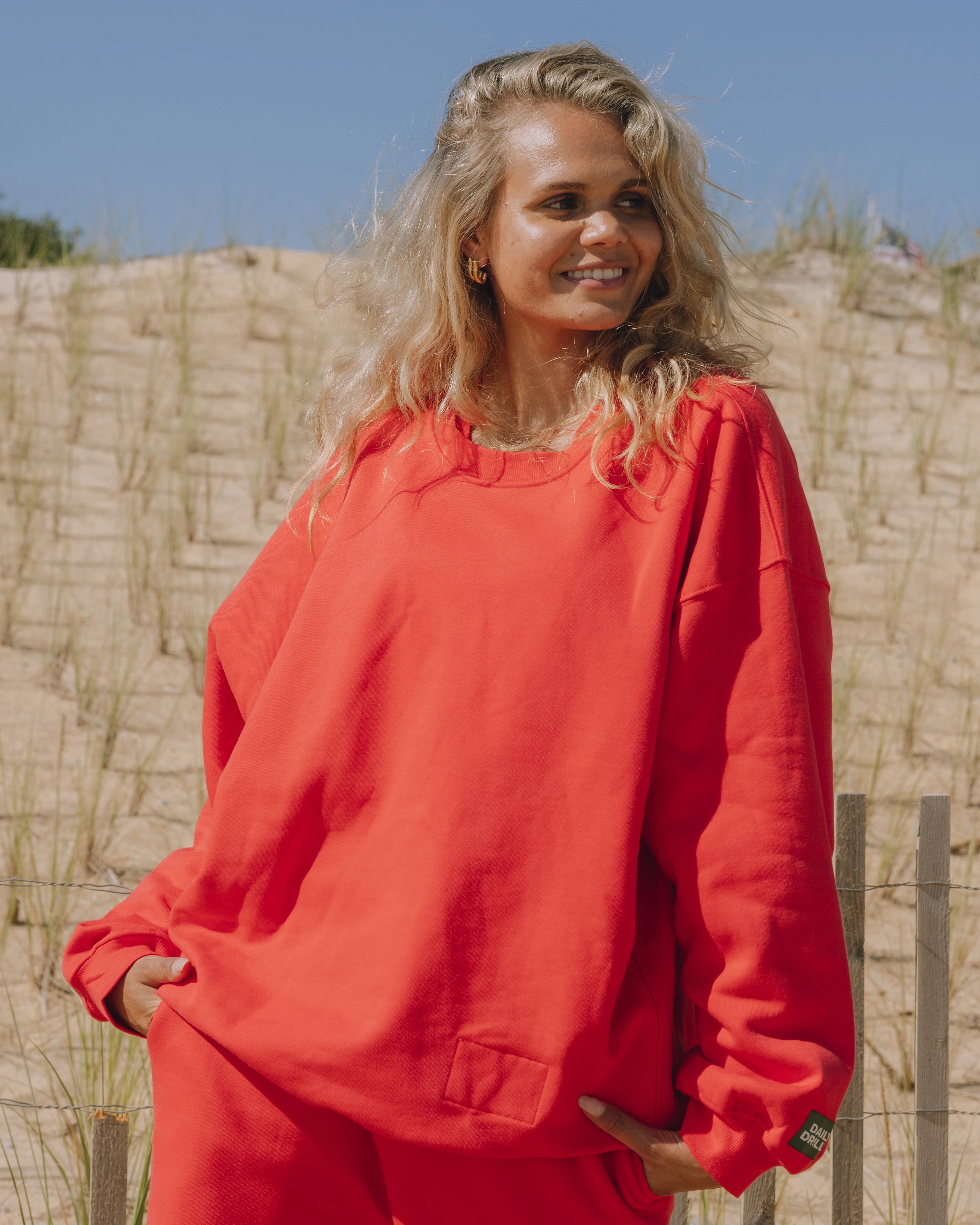 Oversized Fleece Crew - Heart | Daily Drills