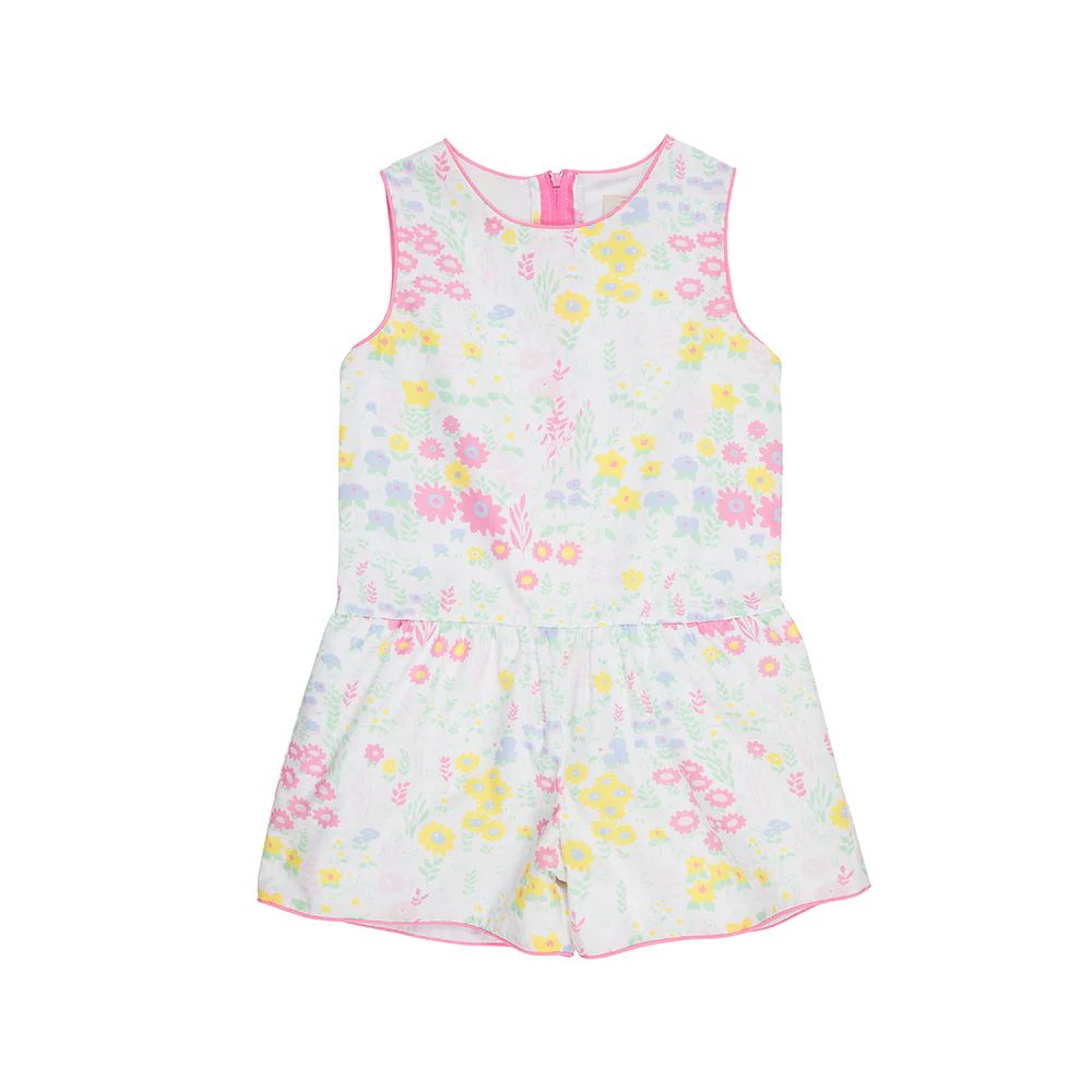 Mae Ryan Romper - Winchester Wildflower with Hamptons Hot Pink | The Beaufort Bonnet Company