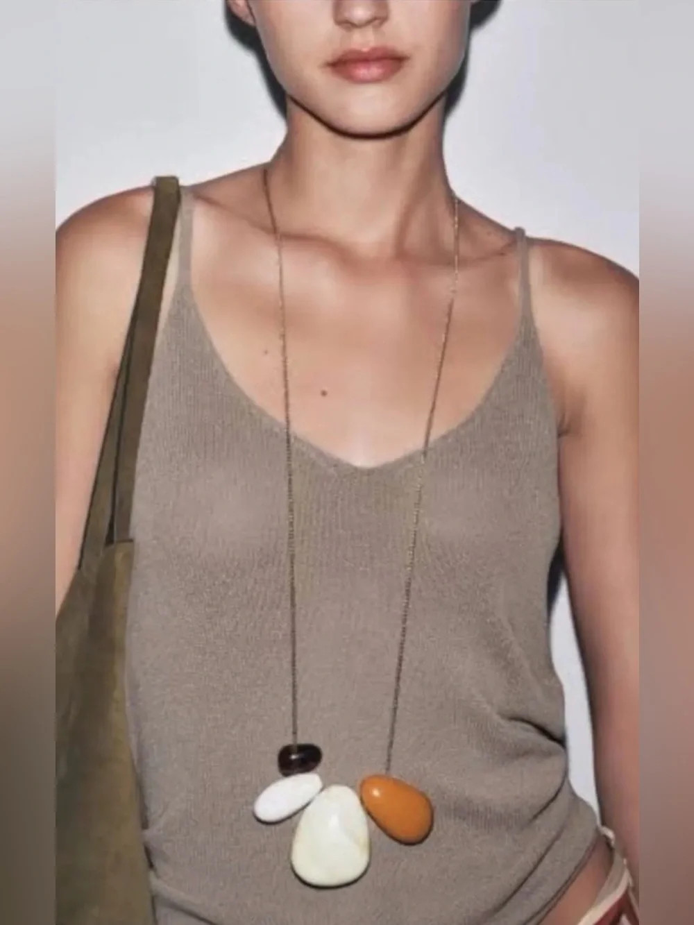Zara Resin Stone Chain Necklace Long 4736 / 266 / 303 NWT | Poshmark