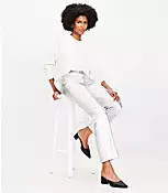 Coated High Rise Straight Jeans in Silver Metallic | LOFT
