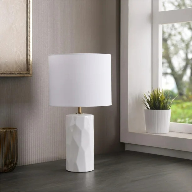 Mainstays White Ceramic Table Lamp, 17"H - Walmart.com | Walmart (US)