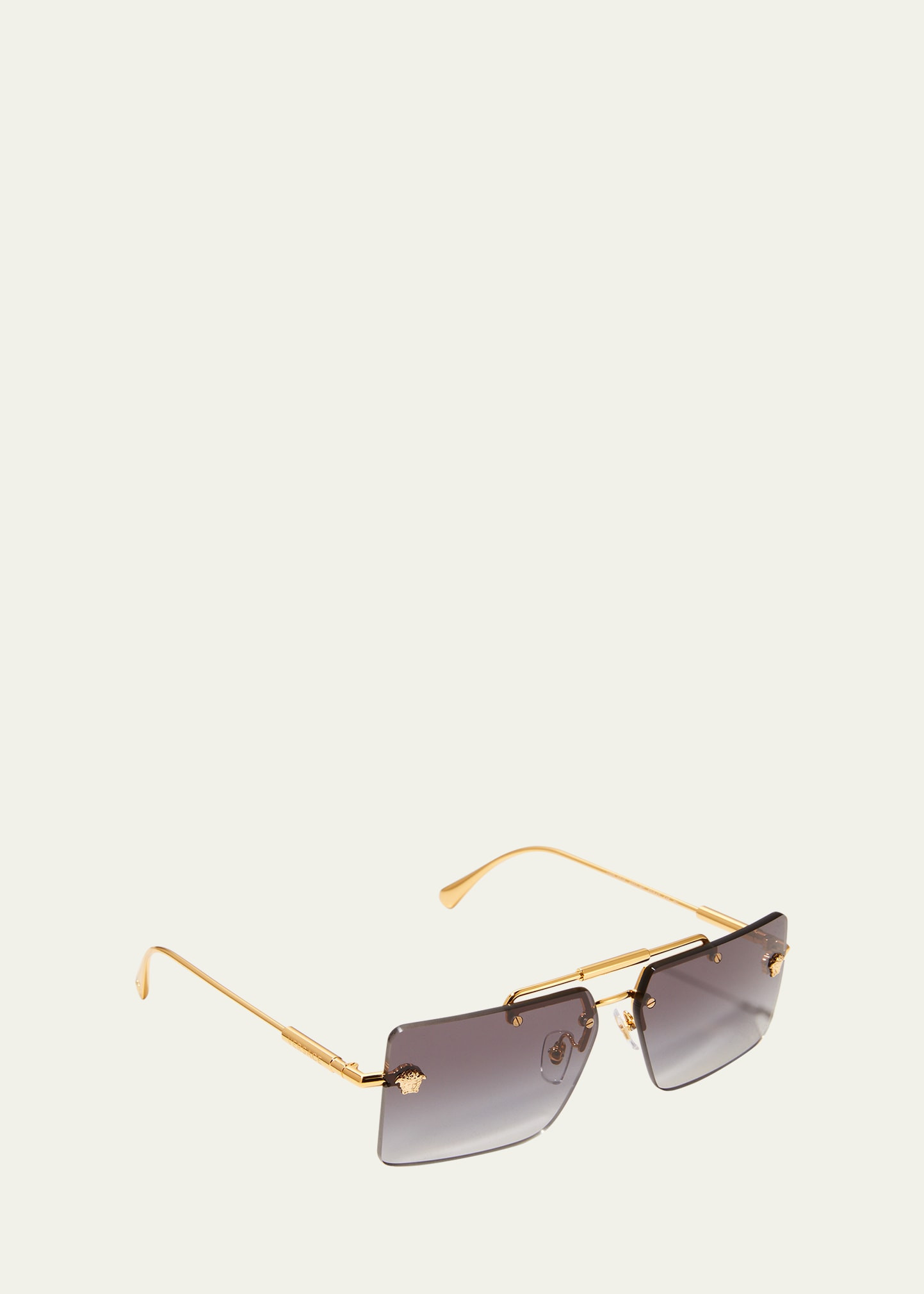 Medusa Rimless Rectangle Metal Sunglasses | Bergdorf Goodman