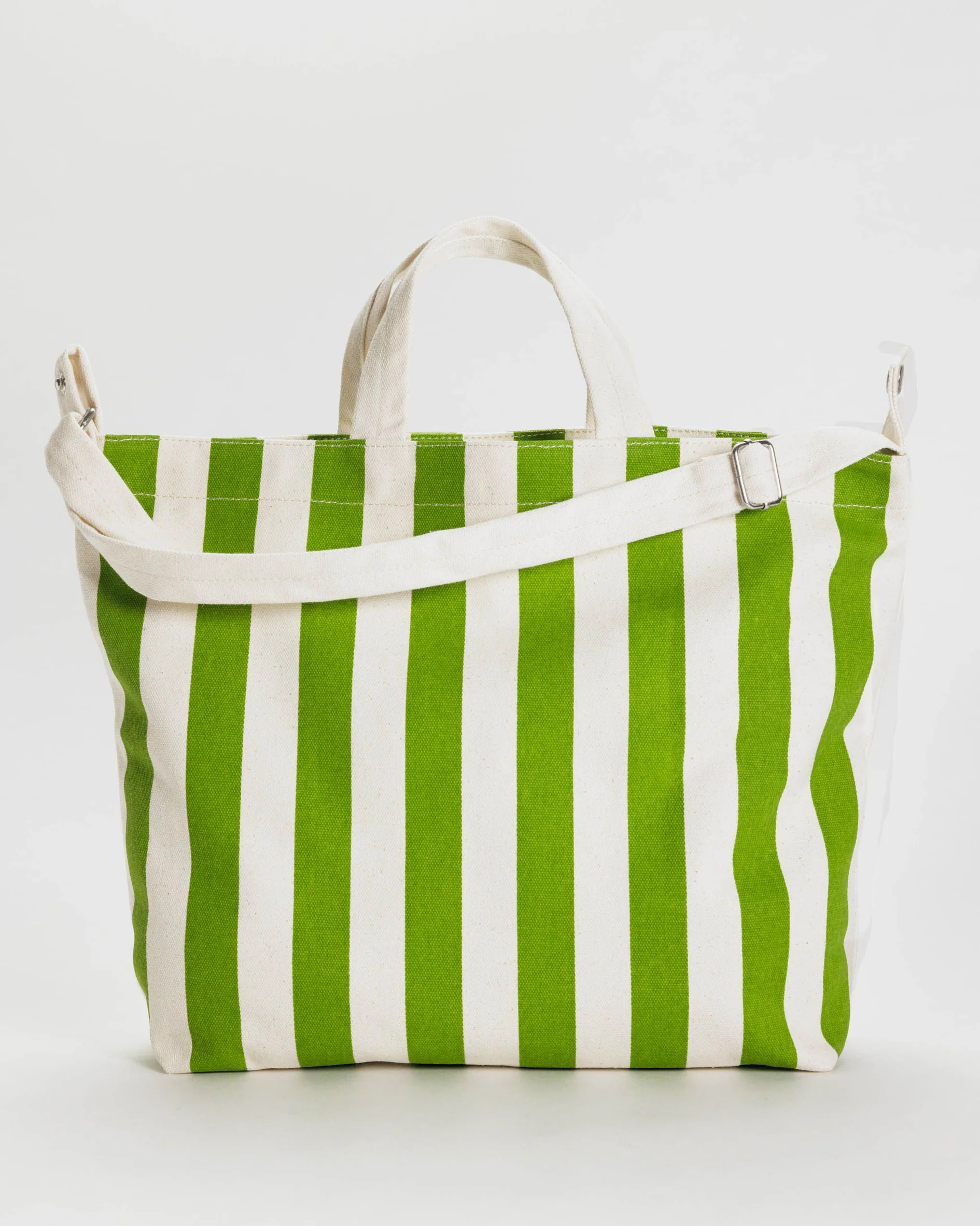 Horizontal Zip Duck Bag : Green Awning Stripe - Baggu | BAGGU