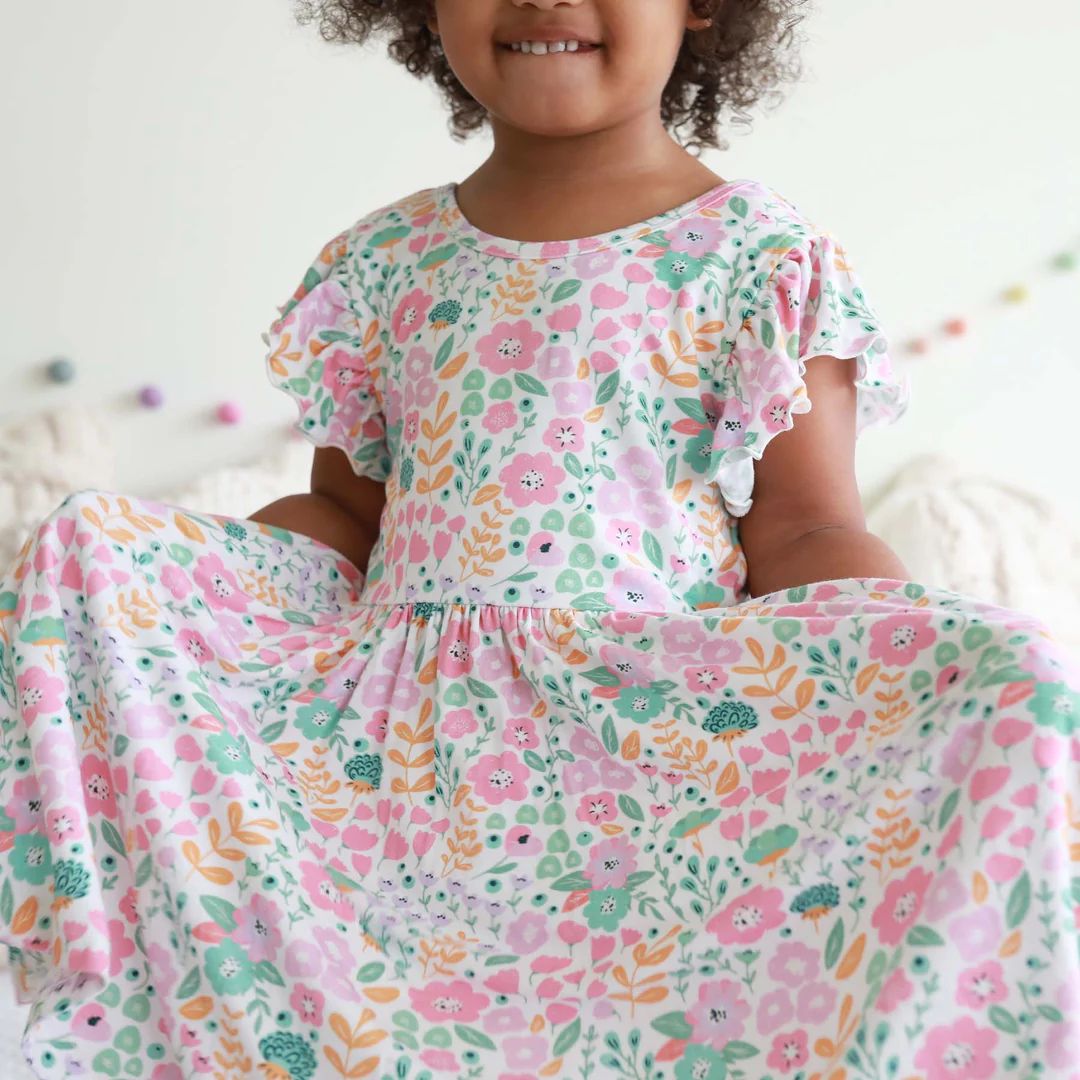 Ruffle Twirl Dress | Willow's Whimsy Floral | Caden Lane