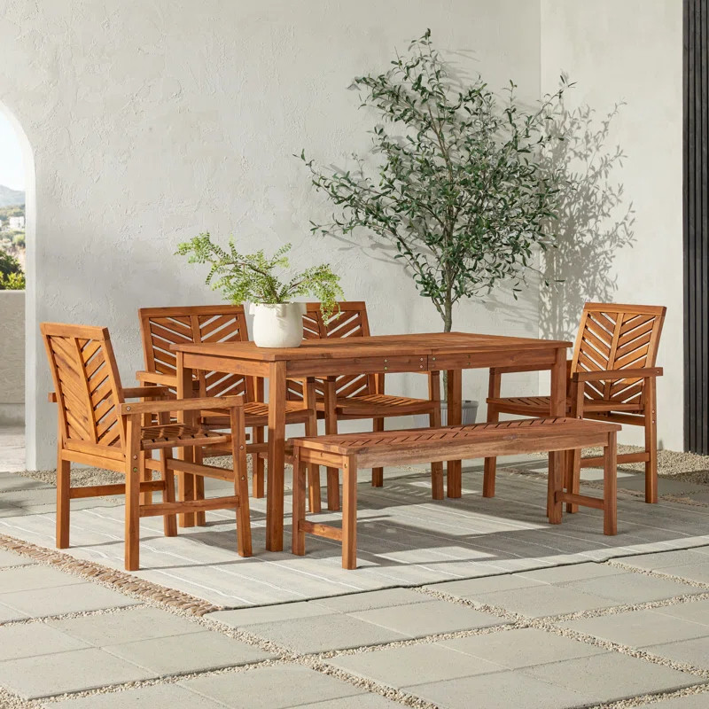 Alfonsi 7 - Person Rectangular Outdoor Dining Set | Wayfair North America