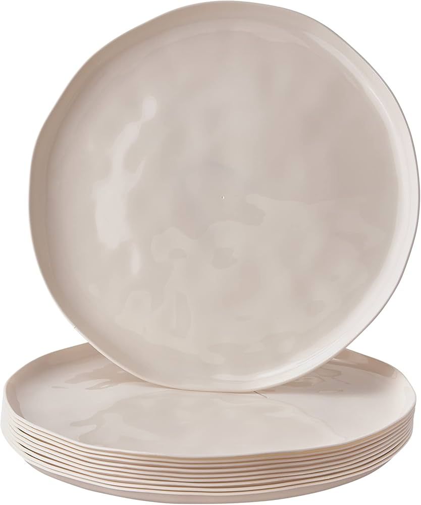 Silver Spoons Cream Plastic Dinner Plates, Heavy Duty Disposable Dinner Set 10”, Fine China Loo... | Amazon (US)