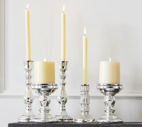 Antique Mercury Glass Candle Holders | Pottery Barn (US)