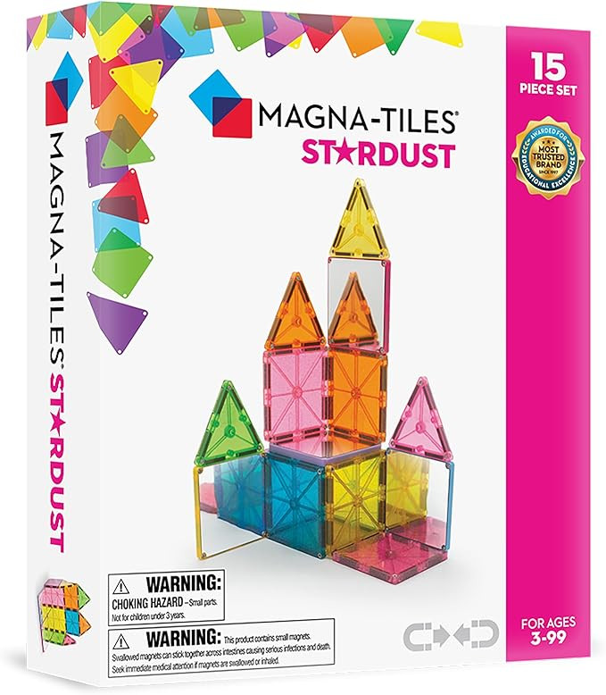 Magna-Tiles Stardust 15 Piece Set - 3D magnetic building tiles,for For Ages 3+, 9 x 2 x 7.5 inche... | Amazon (UK)