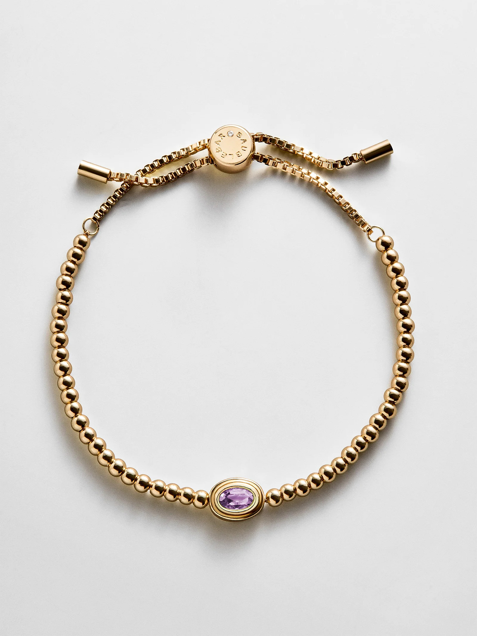 Bezel Birthstone Pisa Bracelet - Light Amethyst | BaubleBar
