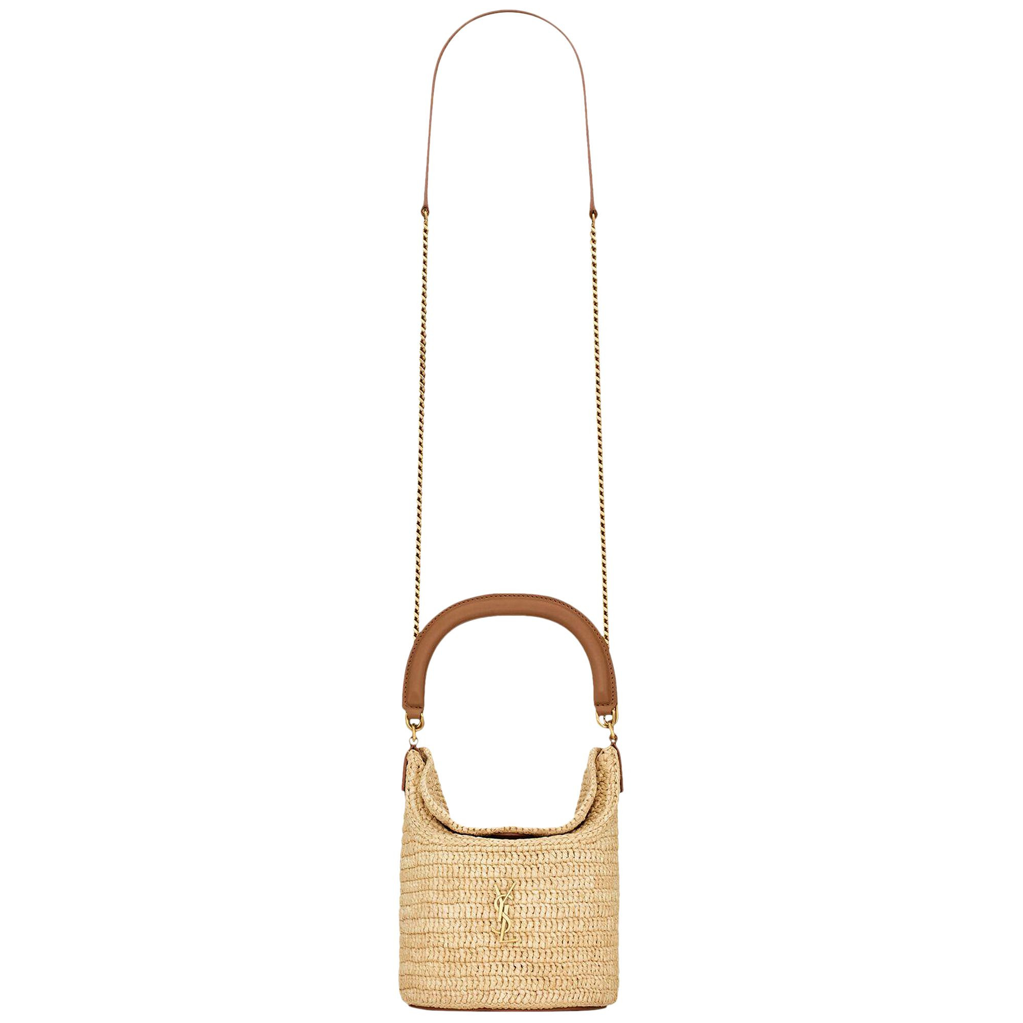 Saint Laurent Gaby Bucket Bag In Raffia 'Pale Brown/Brick' | Women's Size Onesize | GOAT