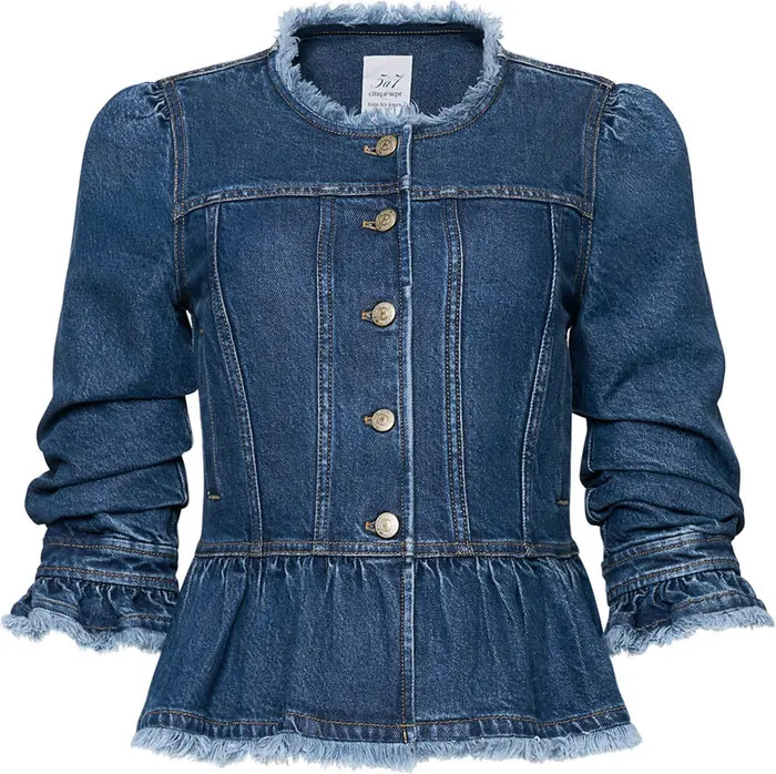 Frieda Peplum Detail Denim Jacket | Nordstrom