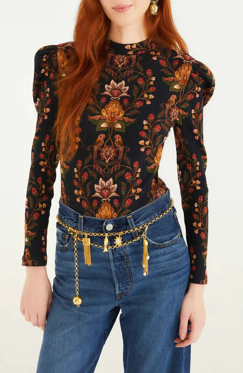 FARM Rio Floral Long Sleeve Cotton Bodysuit | Nordstrom | Nordstrom