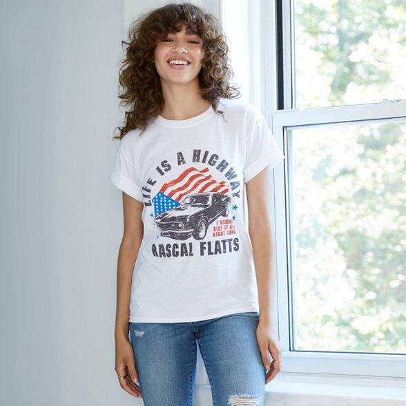 Women's Rascal Flatts Short Sleeve Graphic T-Shirt - White | Target