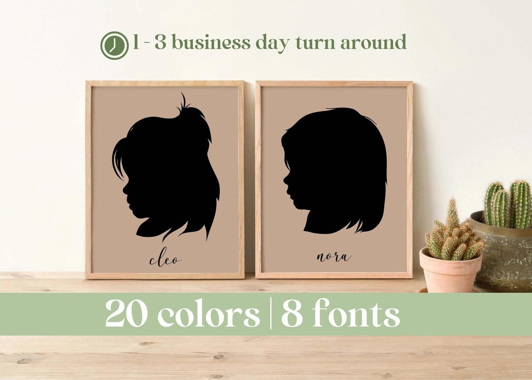 Custom Silhouette Portrait | Personalized Digital Portrait - Etsy | Etsy (US)