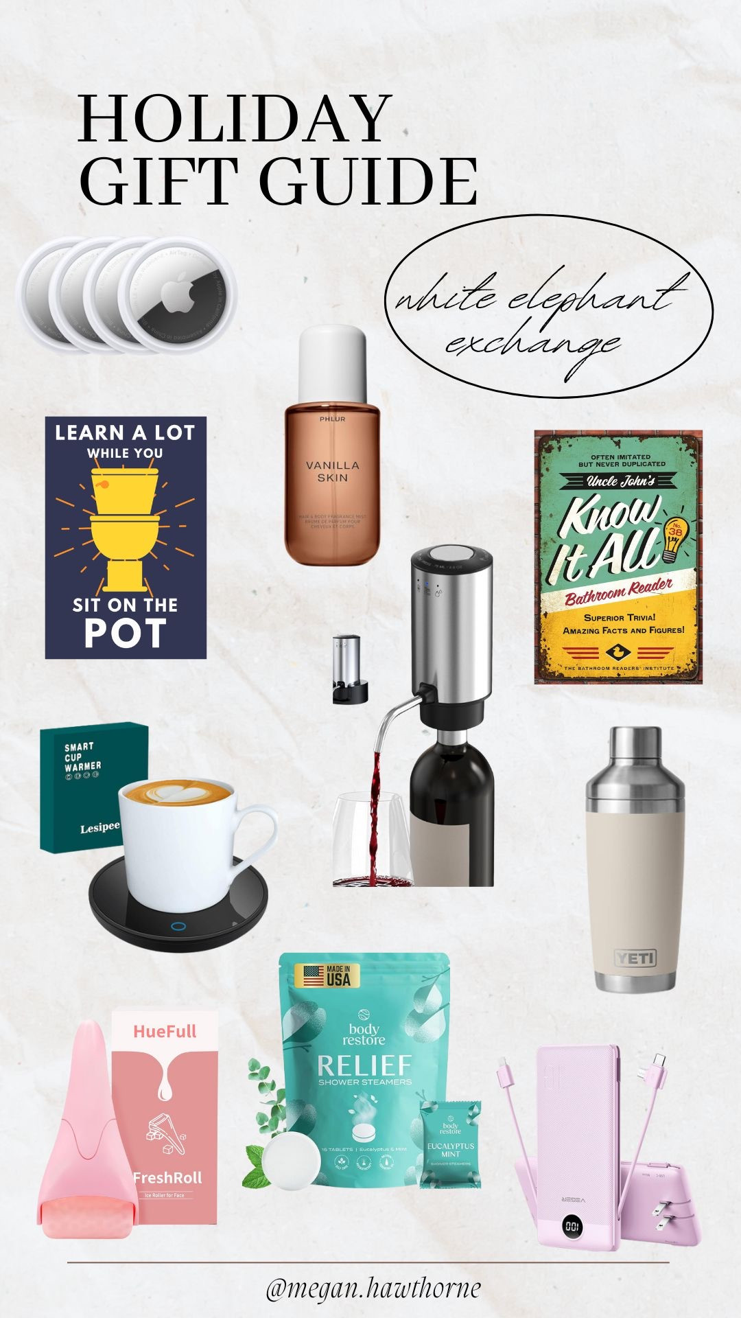 Holiday Gift Guide: White Elephant Exchange

Holiday gifts to take to your white elephant gift exchange. These are sure to be stolen! <3  

 #LTKGiftGuide #LTKHoliday #LTKSeasonal