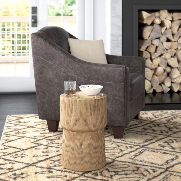 Leticia 17.75'' Tall Solid Wood Drum End Table | Wayfair North America