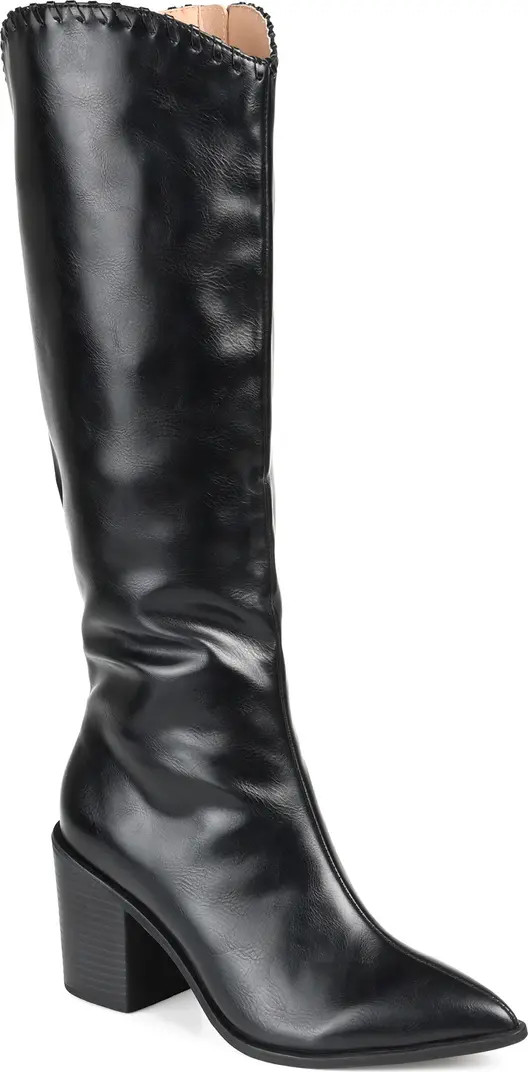 Daria Whipstitch Tall Vegan Leather Western Boot - Extra Wide Calf (Women) | Nordstrom Rack