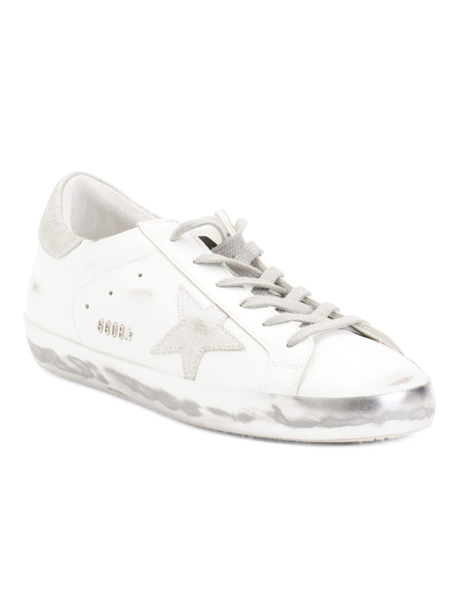 Made In Italy Leather Metallic Sparkle Sneakers | TJ Maxx