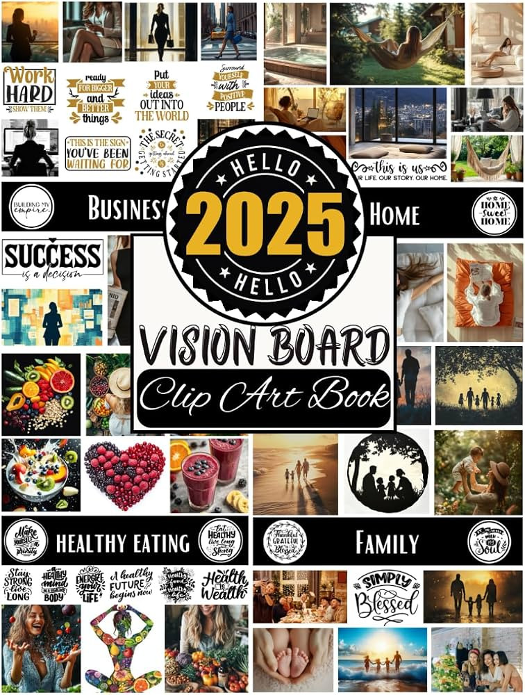 2025 Vision Board Clip Art Book: Vision Board Supplies From 500+ Pictures, Quotes And Affirmation... | Amazon (US)