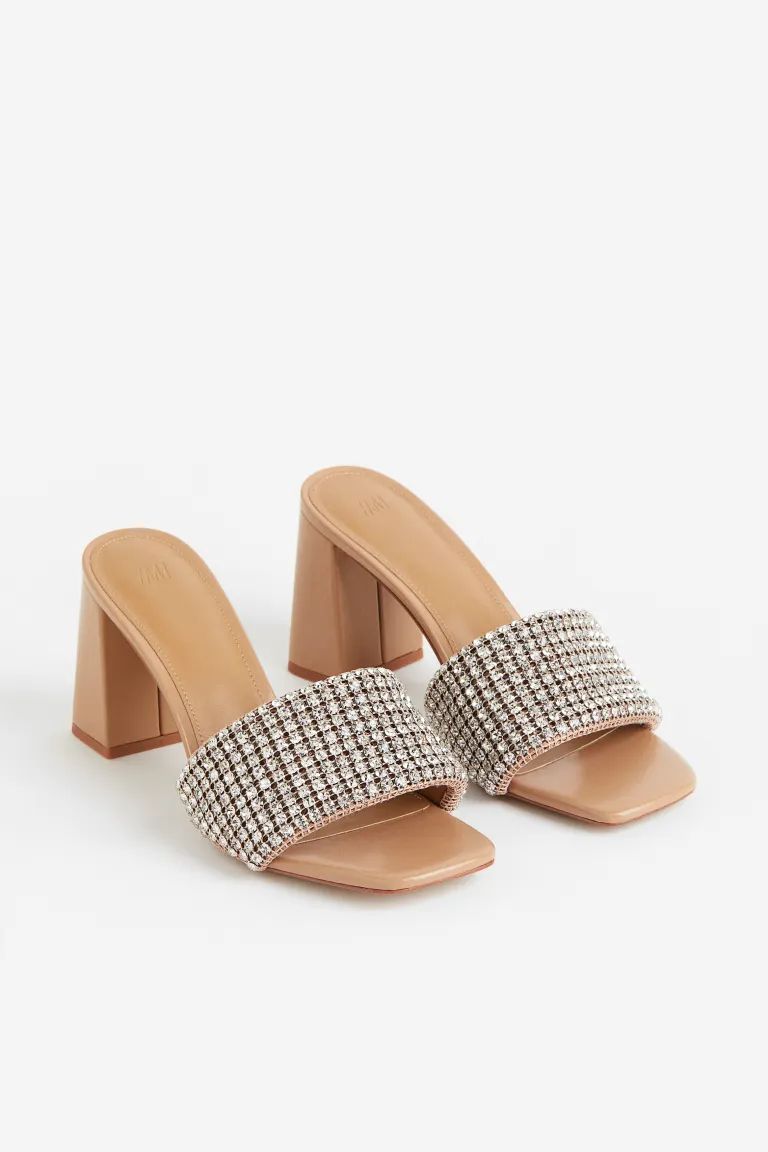 Rhinestone-embellished Mules | H&M (US + CA)