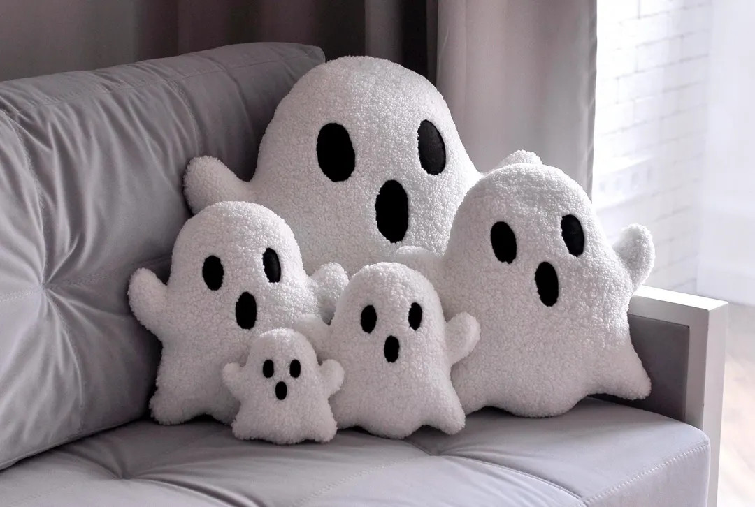 Boucle Ghost Pillow - Halloween Decor | XXL Ghost Toy | Fun Fall Pillows | Plush Ghost Pillow | H... | Etsy (US)
