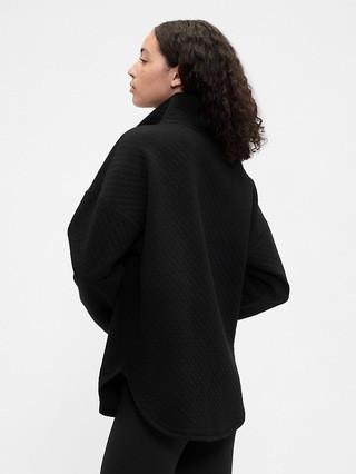 GapFit Oversized Quilted Quarter-Zip Jacket | Gap Factory