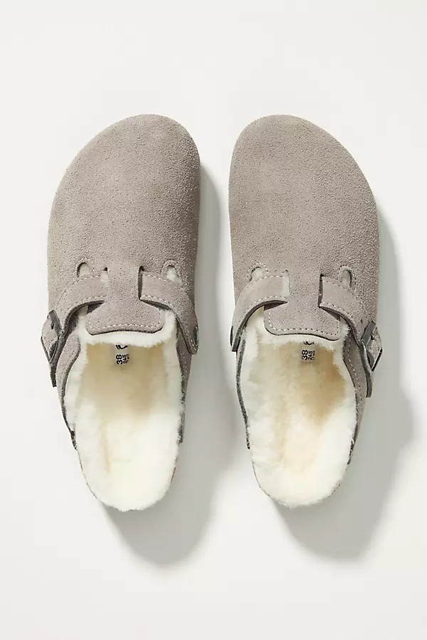 Birkenstock Boston Shearling Clogs By Birkenstock in Grey Size 39 | Anthropologie (US)