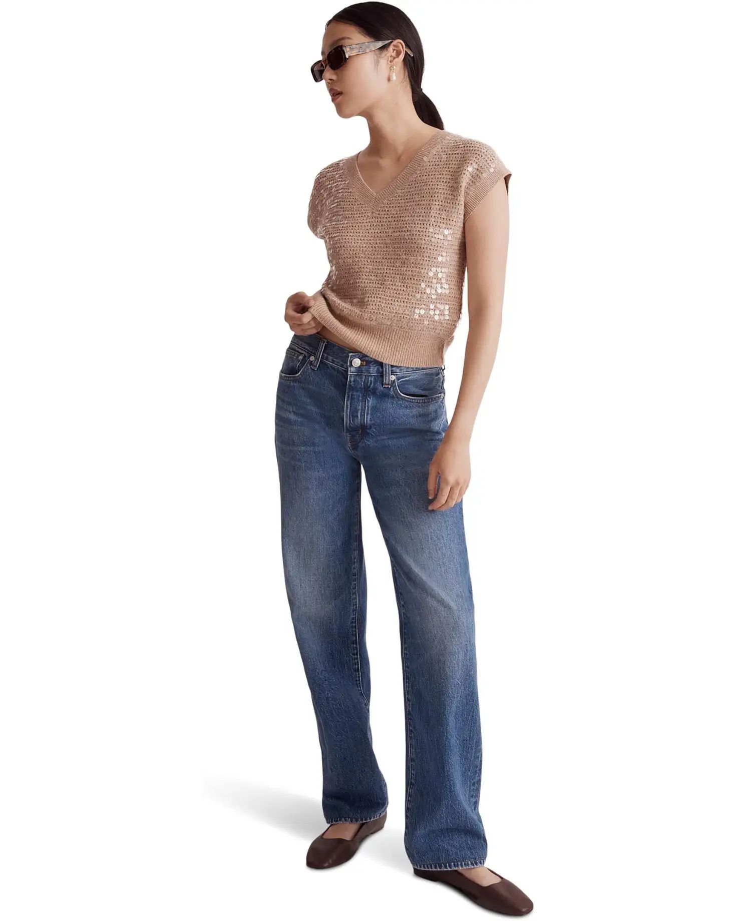 Sequin-Embellished Sweater Vest | Zappos