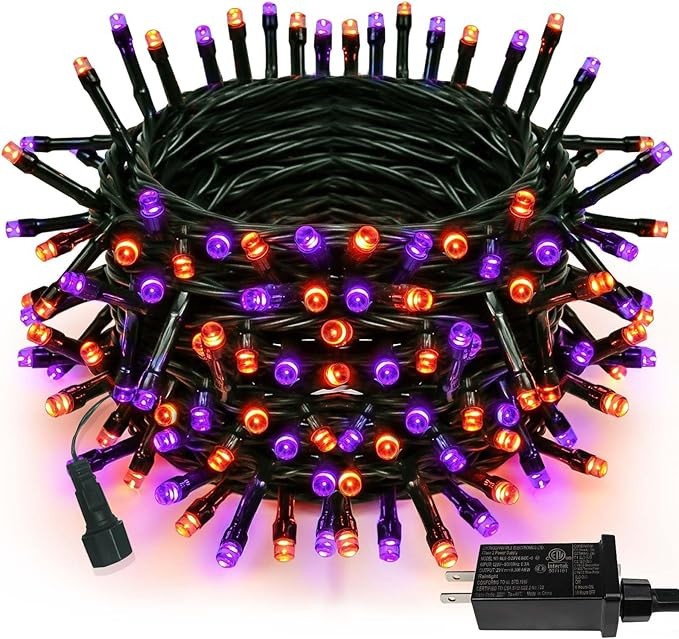 75.8 FT 200 LED Orange and Purple Halloween Tree Lights Indoor Outdoor, Extendable Halloween Led ... | Amazon (US)