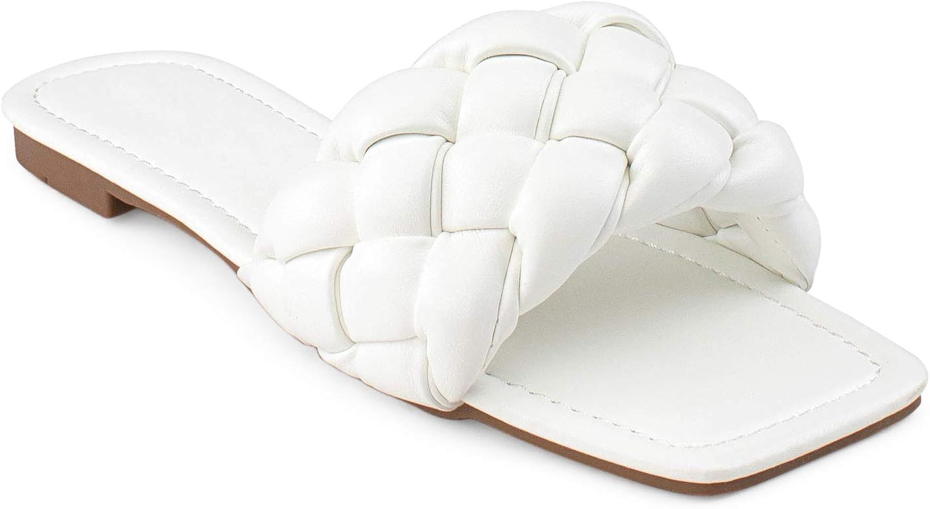 RF ROOM OF FASHION Women's Open Square Toe Trendy Slide Sandals | Amazon (US)