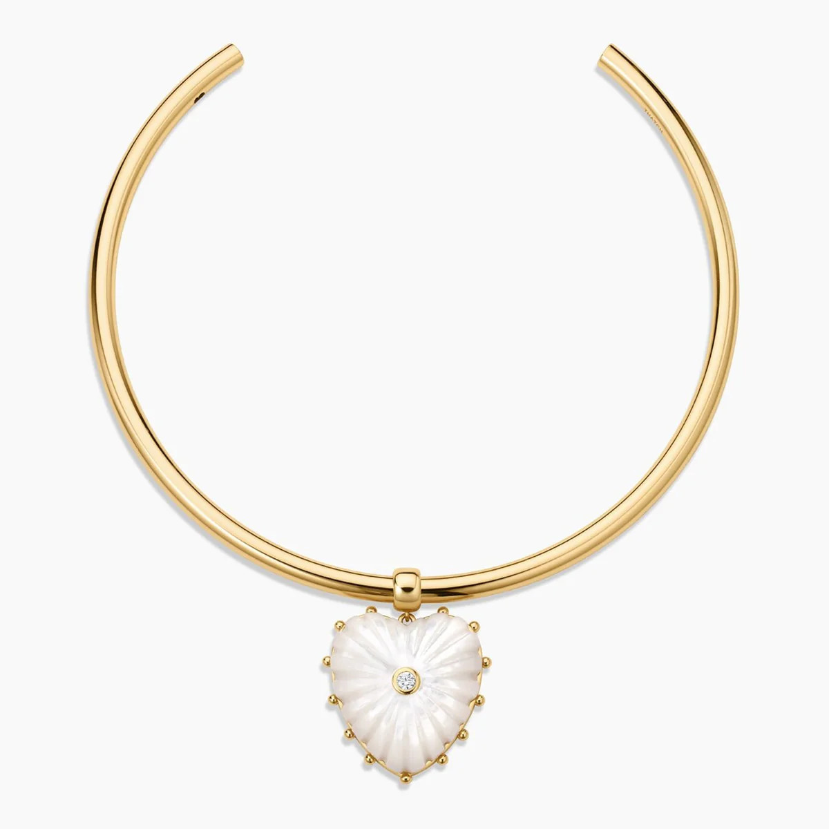 Malene Mother Of Pearl Heart Choker Necklace | THATCH