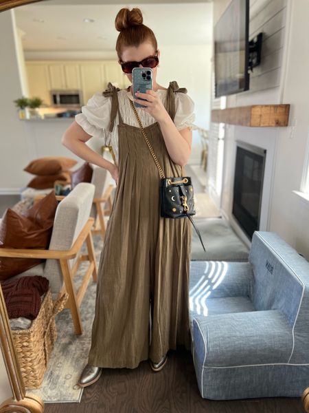What I wore today as a SAHM who left the house with her child.

Flowy linen overalls, a feminine top, and some Cowboy boots 🫶🏻

#LTKmidsize #LTKfindsunder100 #LTKstyletip