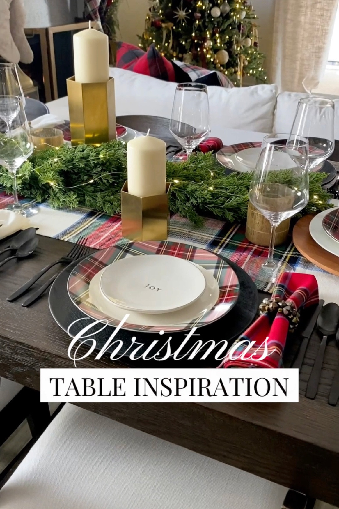 Christmas table inspo🎄

Christmas dishes, plaid table runner, candles, napkin rings, black silverware, Christmas decor, holiday home

#LTKHoliday #LTKhome #LTKstyletip