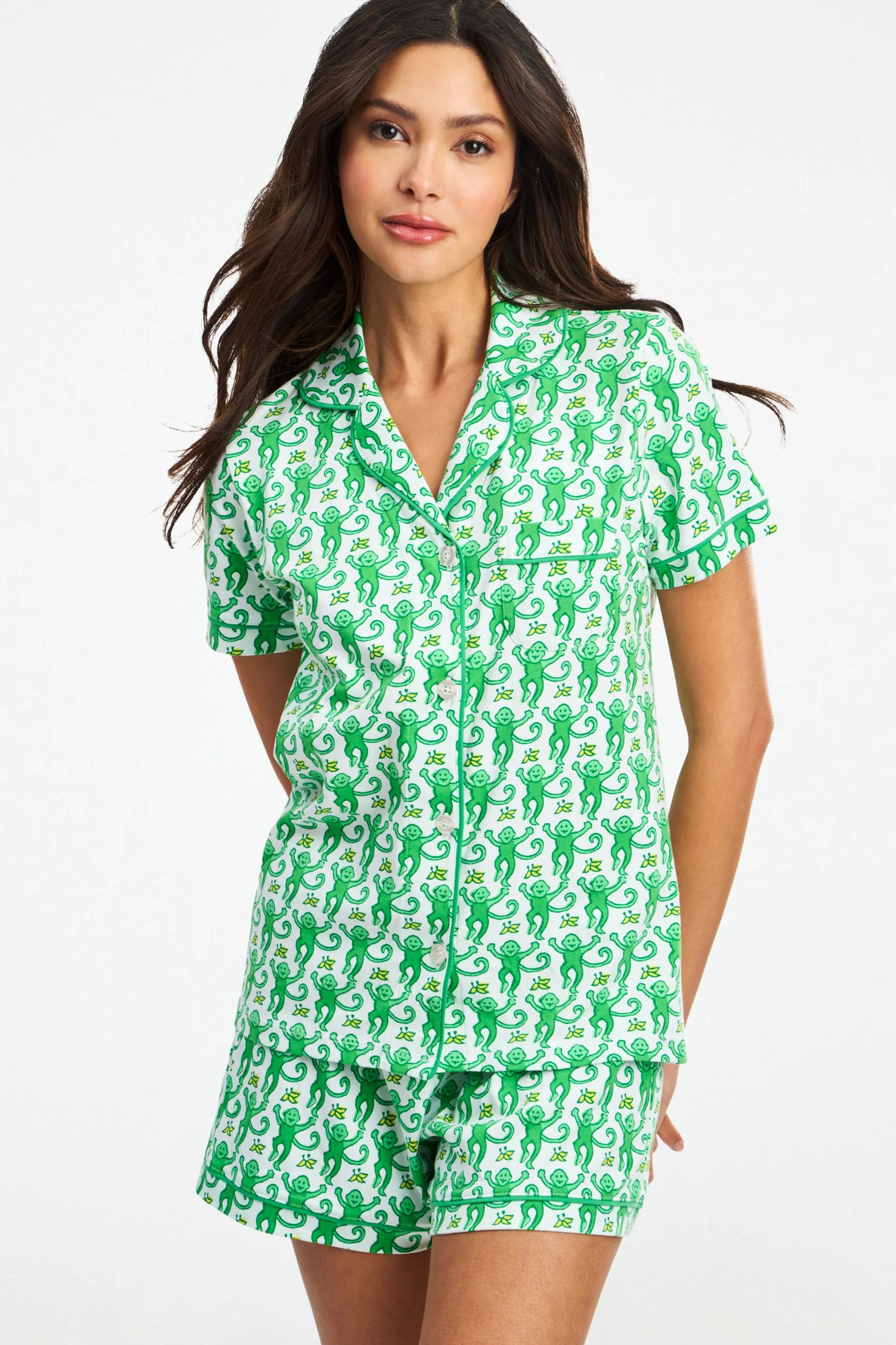 Monkey Polo Pajamas EMERALD / XXS | Roller Rabbit