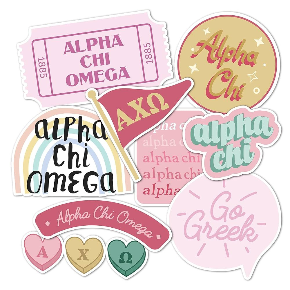 Desert Cactus Alpha Chi Omega Sticker AXO Decal Laptop Water Bottle Car Sheet (Cute Sheet) | Amazon (US)