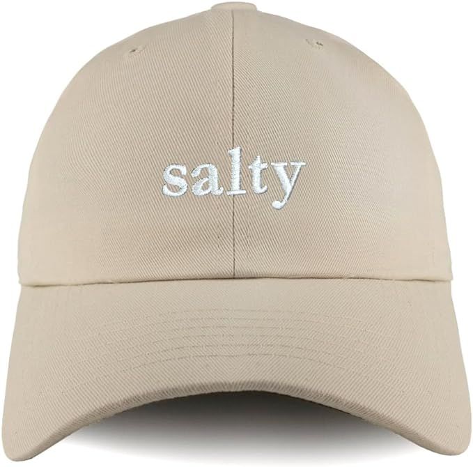 Trendy Apparel Shop Salty Embroidered Solid Adjustable Unstructured Dad Hat | Amazon (US)