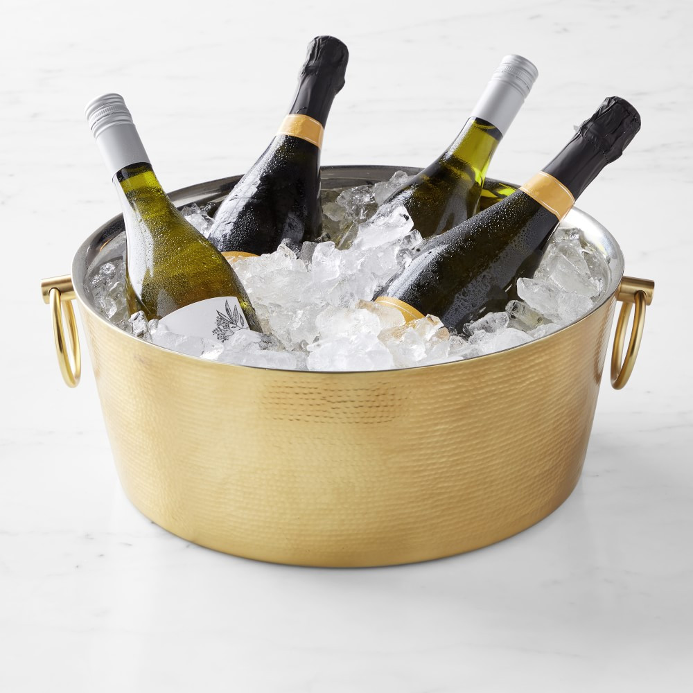 Double-Wall Antique Brass Beverage Bucket | Williams-Sonoma
