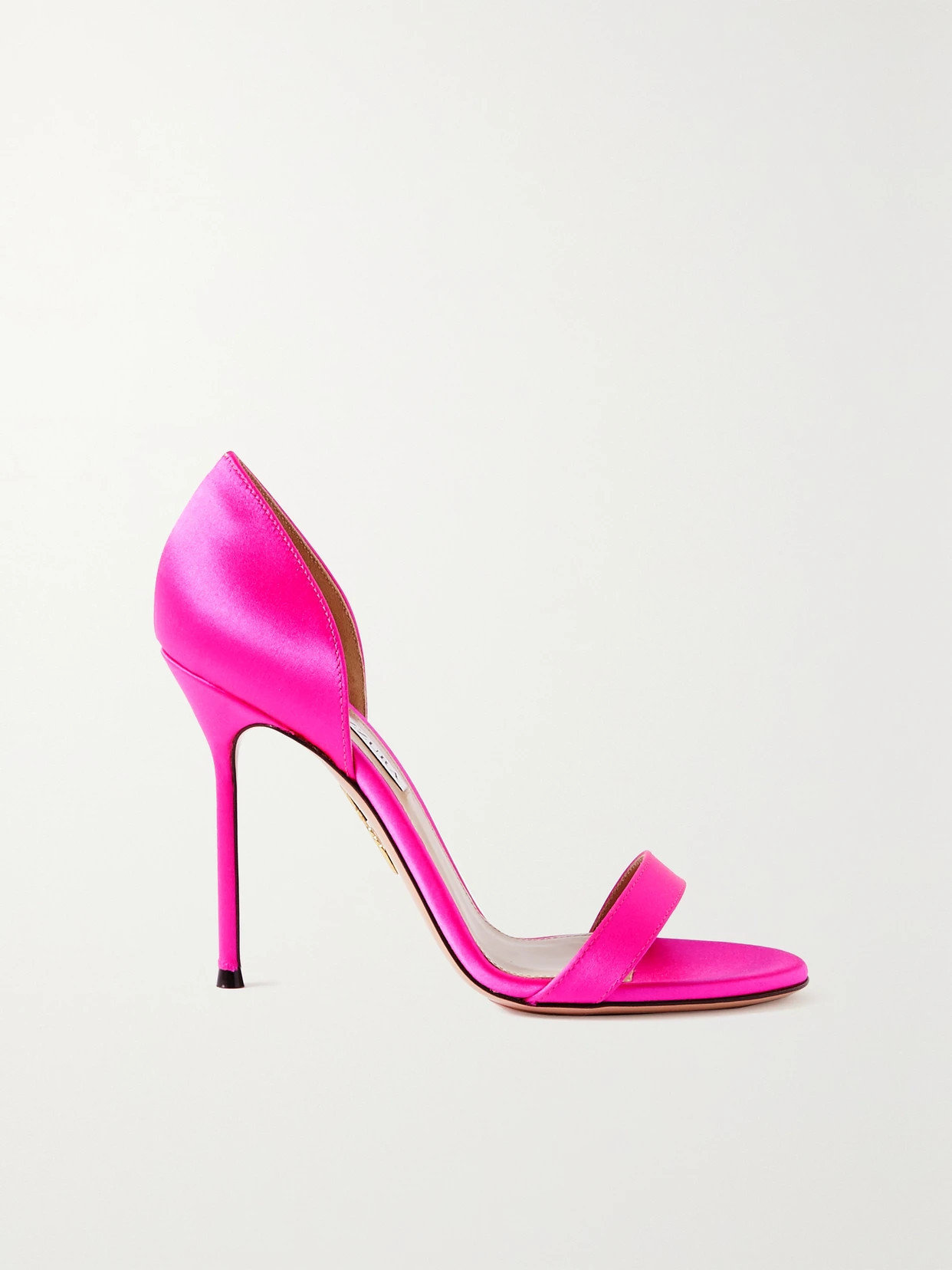 Aquazzura - Uptown 105 Satin Sandals - Pink | NET-A-PORTER (US)