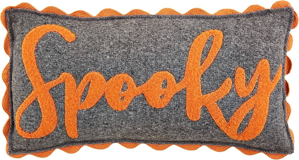 Mud Pie Felt Halloween Pillow, 16" x 8", Spooky | Amazon (US)