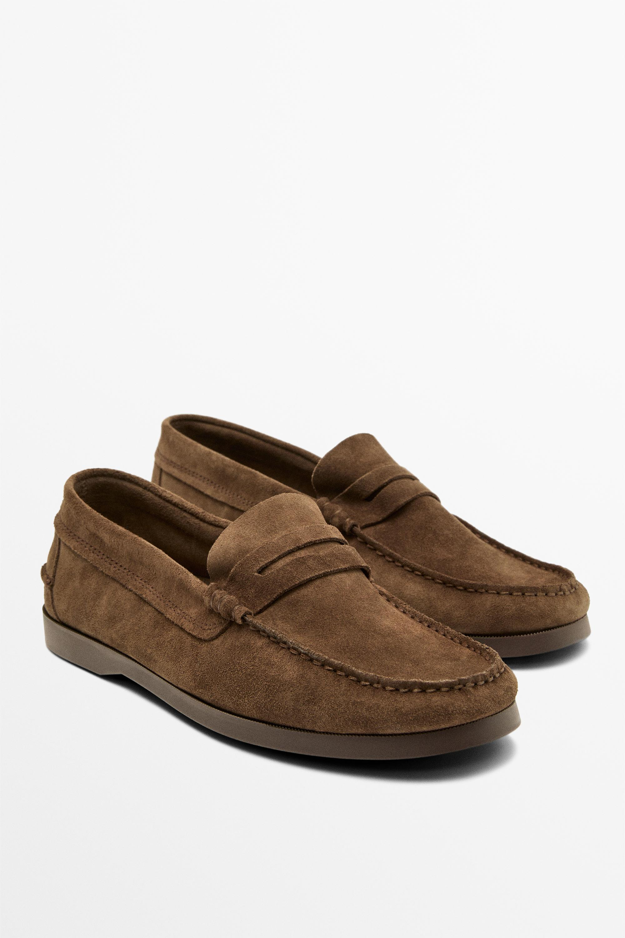 Soft leather penny loafers | Massimo Dutti US