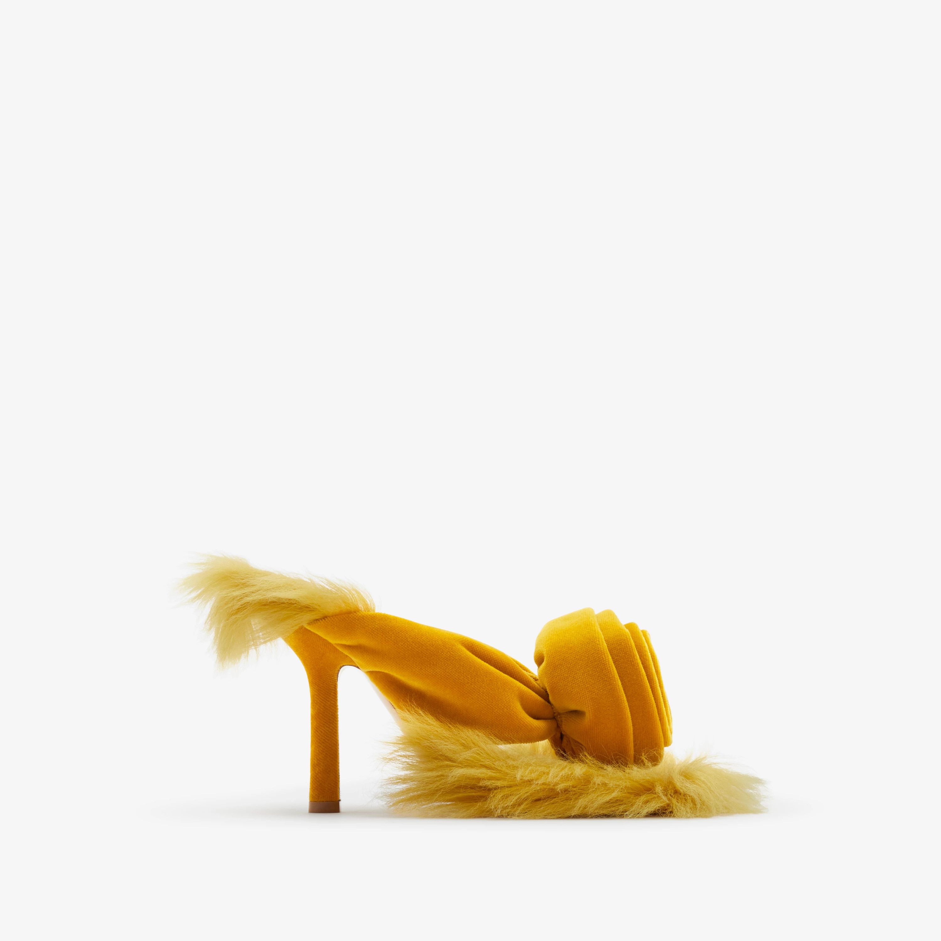 Shearling Step Rose Sandals in Sulphur - Women | Burberry® Official | Burberry (US)