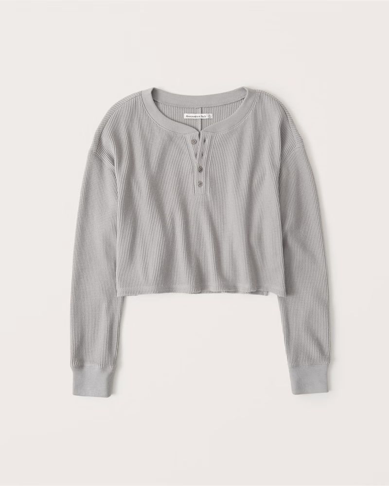 Long-Sleeve Waffle Henley | Abercrombie & Fitch (US)