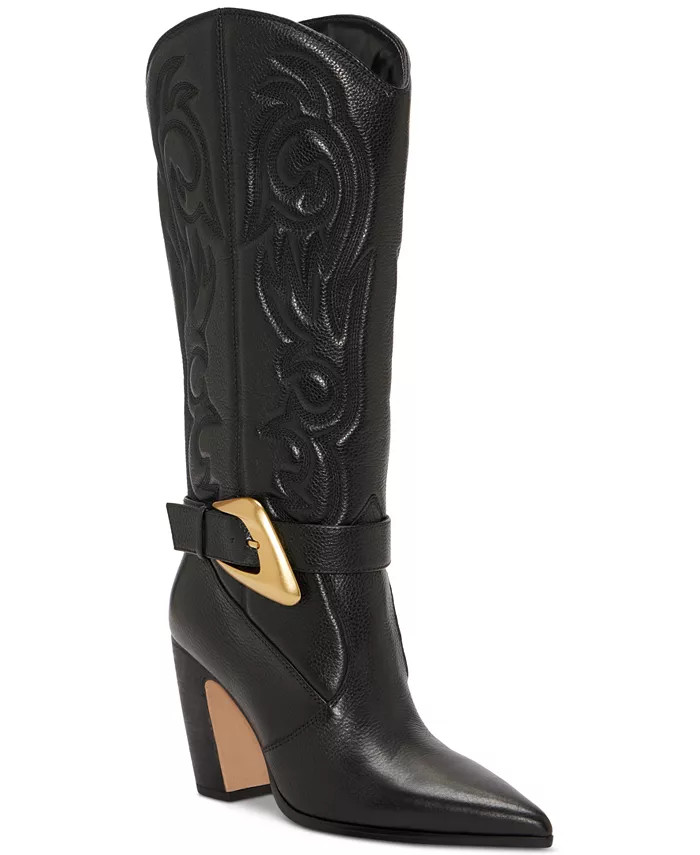 Vince Camuto Women's Biancaa Extra Wide-Calf Buckled Cowboy Dress Boots - Macy's | Macy's