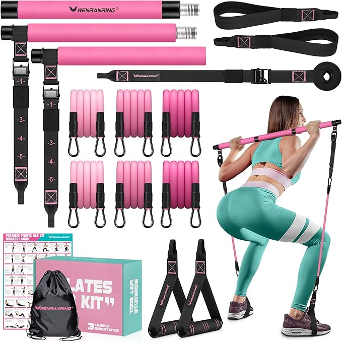 Pilates Bar Kit with Resistance Bands, Multifunctional Pilates Bar for Women & Men with Heavy-Dut... | Amazon (US)